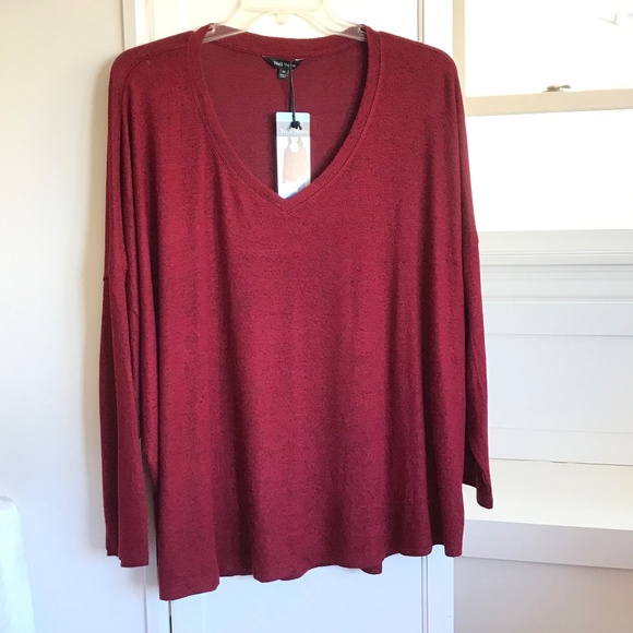 WELL WORN Knit Sweater Long Sleeve V Neck Burgundy Red Women’s Plus Size 3X NWT - Picture 1 of 15